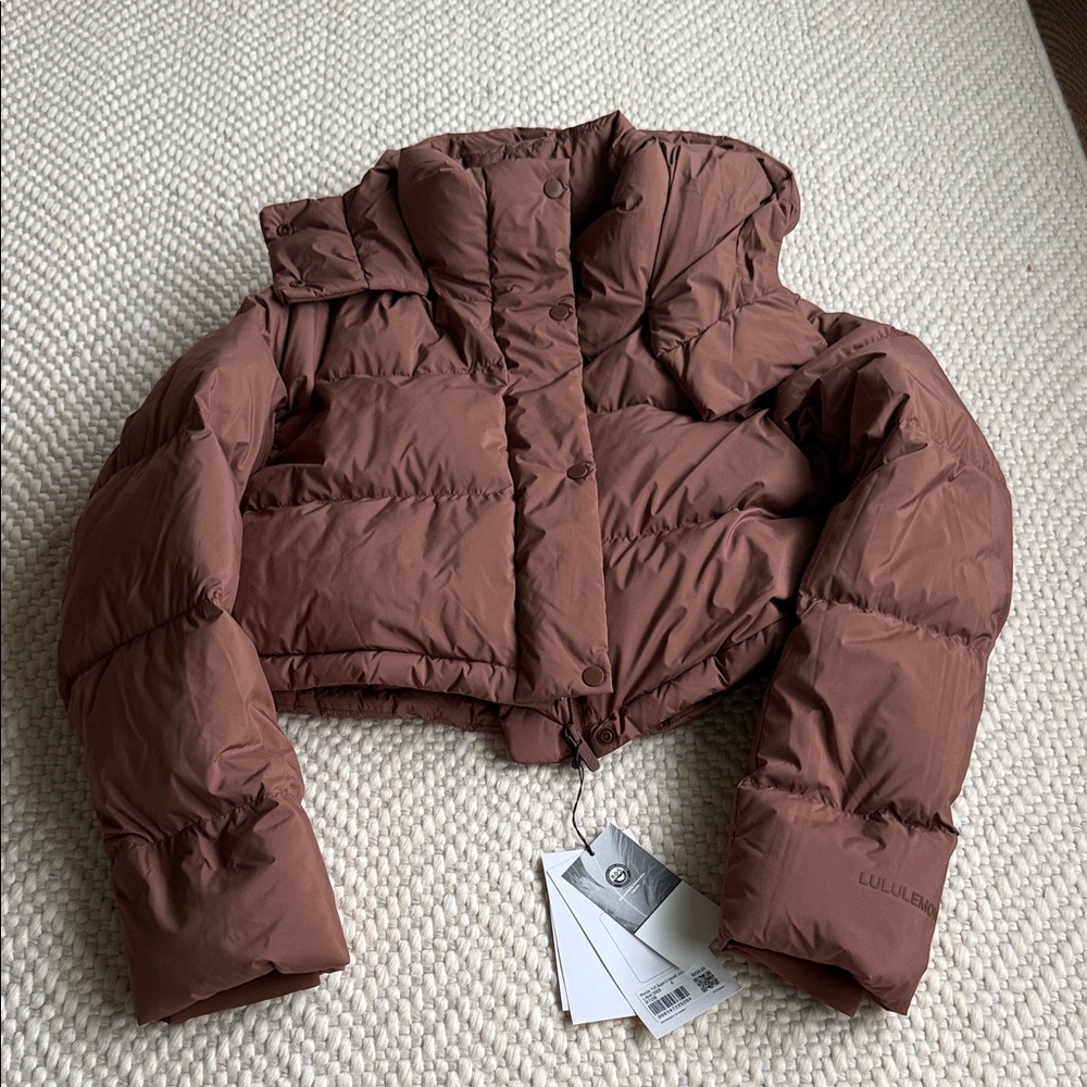 Lululemon wunder puff Cropped Puffer Jacket in Deep Brown - Women's Winter Coat